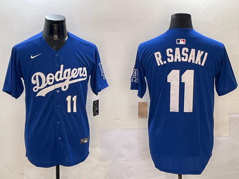 Men Los Angeles Dodgers #11 R Sasaki blue 2025 MLB nike jersey style 11->los angeles dodgers->MLB Jersey